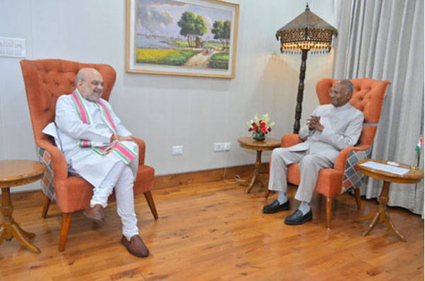 रामनाथ कोविंद से मिले केंद्रीय गृह मंत्री अमित शाह