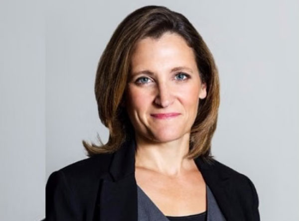 कार्नी के मंत्रिमंडल से क्रिस्टिया फ्रीलैंड ने दिया इस्तीफा